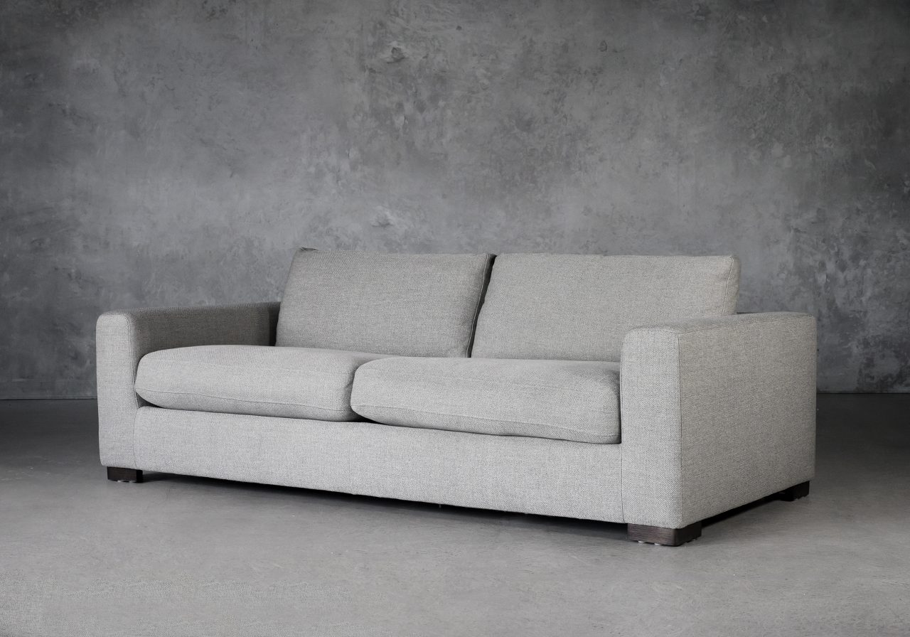 Lucca Sofa in Light Grey Fabric, Angle