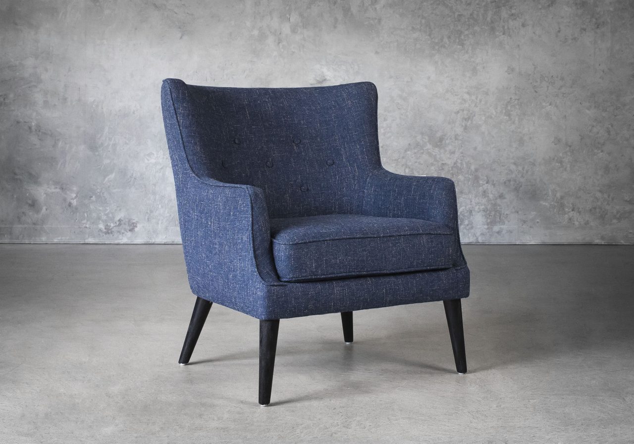 Marley Chair in Blue C012 Fabric, Angle