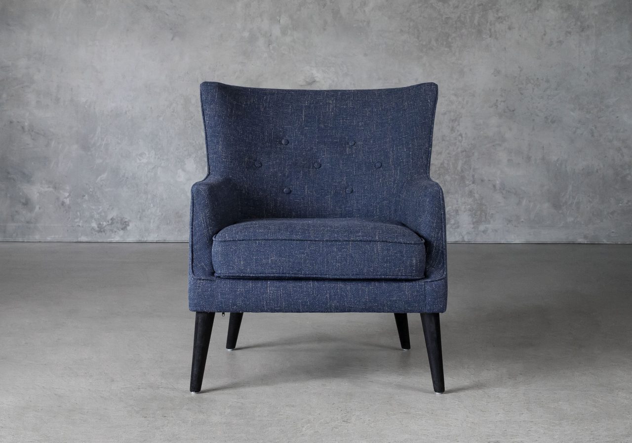 Marley Chair in Blue C012 Fabric, Front
