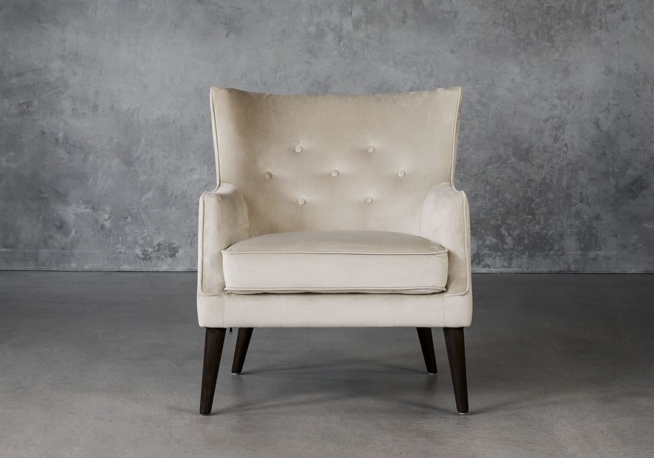 Marley Chair in Beige C686 Fabric, Front