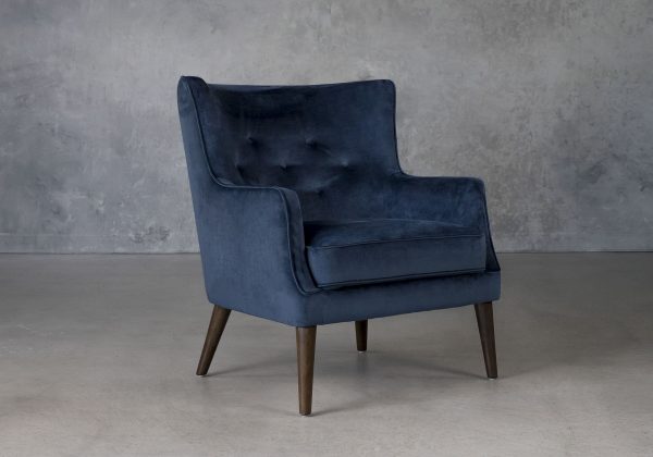 Marley Chair in Blue C758 Fabric, Angle
