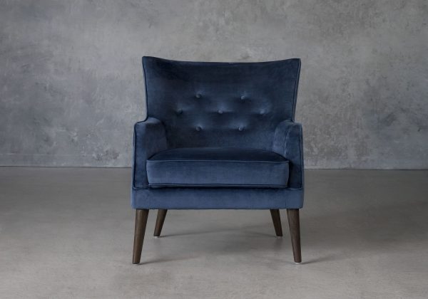 Marley Chair in Blue C758 Fabric, Front