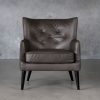Marley Chair in Grey Leather, Front
