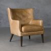 Marley Chair in Tan Leather, Angle