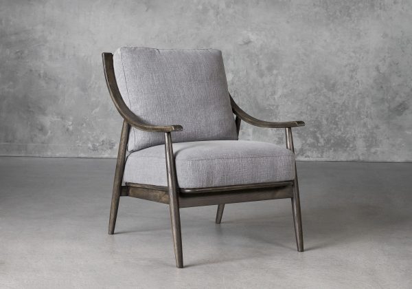 Mart Accent Chair in Grey Fabric, Angle