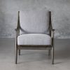 Mart Accent Chair in Grey Fabric, Front