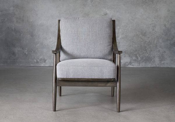 Mart Accent Chair in Grey Fabric, Front