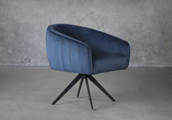 Milly Swivel Chair in Teal fabric, Angle Milly Swivel Chair in Teal fabric, Angle