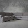 Nino Sectional in Dark Grey Fabric, Angle