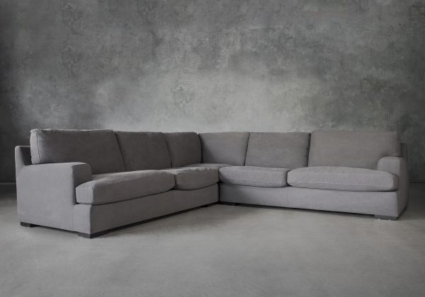 Nino Sectional in Dark Grey Fabric, Angle