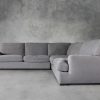Nino Sectional in Dark Grey Fabric, Front