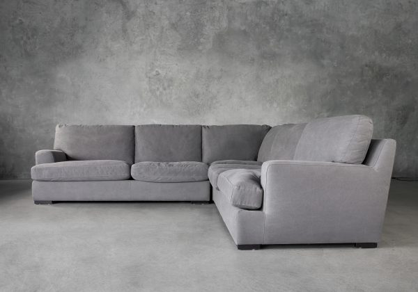 Nino Sectional in Dark Grey Fabric, Front