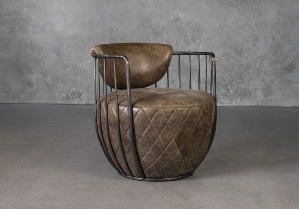 Paul Chair in Brown Leather, Angle Paul Chair in Brown Leather, Angle