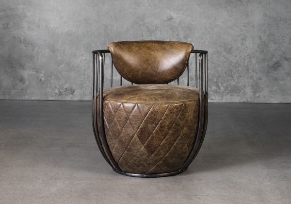 Paul Chair in Brown Leather, Front