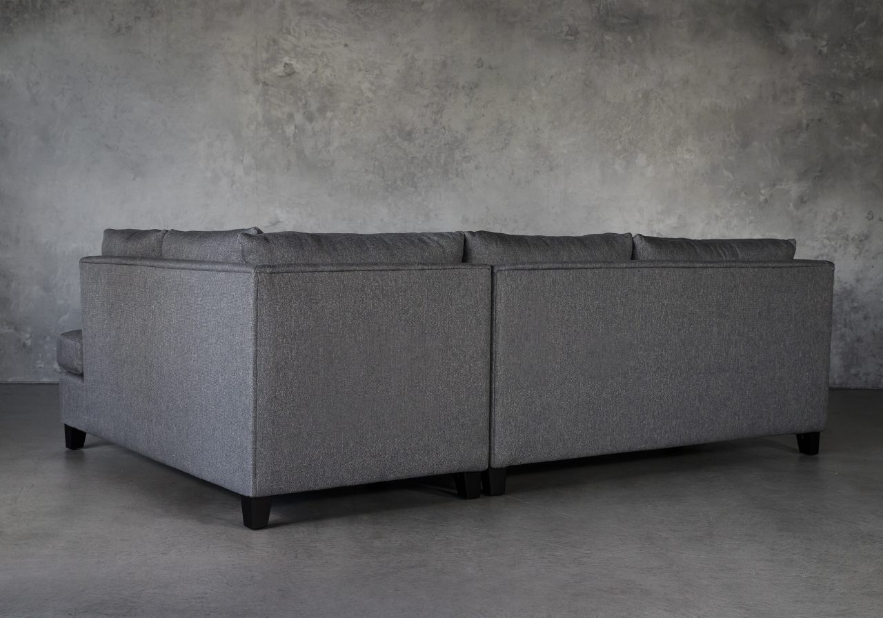 Saba 1 Arm Apartment Sofa in Grey Fabric, Back