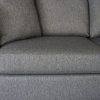 Saba 1 Arm Apartment Sofa in Grey Fabric, Close Up
