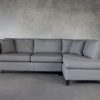 Saba 1 Arm Apartment Sofa in Grey Fabric, Front