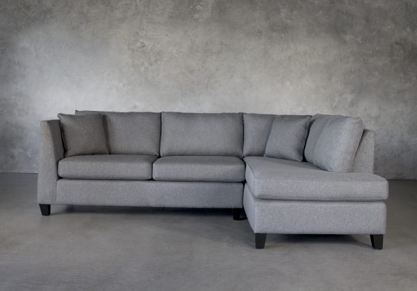 Saba 1 Arm Apartment Sofa in Grey Fabric, Front