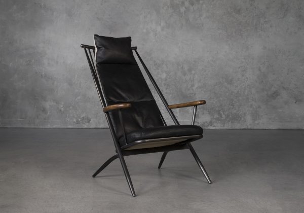 Sean Chair in Black Leather, Angle Sean Chair in Black Leather, Angle