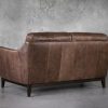 Seth Loveseat in Brown Leather, Back