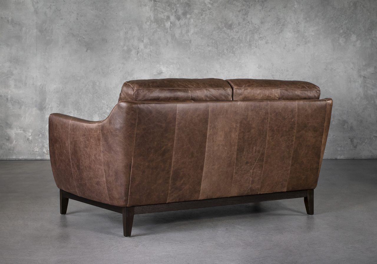 Seth Loveseat in Brown Leather, Back
