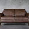 Seth Loveseat in Brown Leather, Front