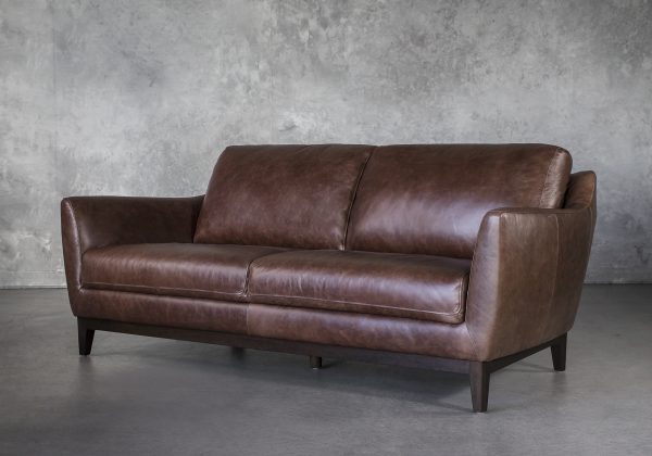 Seth Sofa in Brown Leather, Angle Seth Sofa in Brown Leather, Angle
