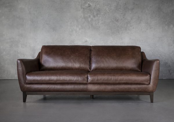 Seth Sofa in Brown Leather, Front