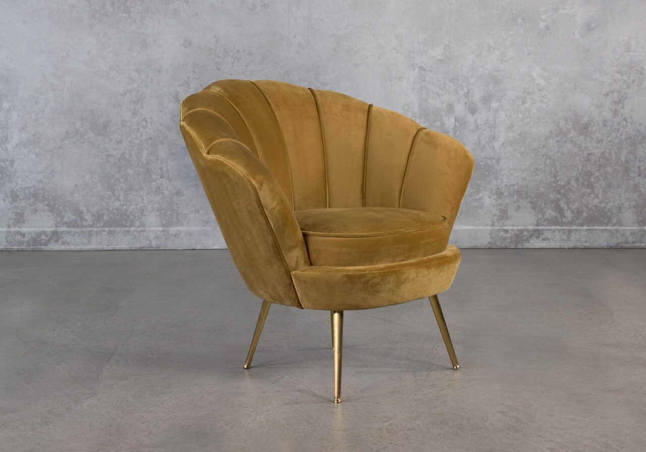 Shell Chair in Mustard, Angle