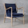 Silvia Chair in Blue Fabric, Angle