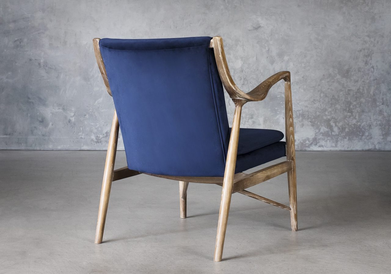 Silvia Chair in Blue Fabric, Back