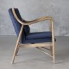 Silvia Chair in Blue Fabric, Side