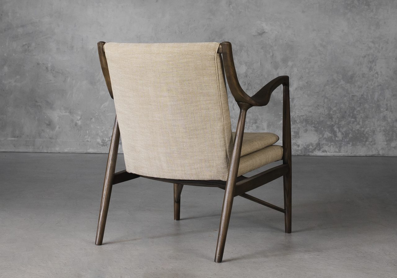 Silvia Chair in Herringbone Fabric, Back