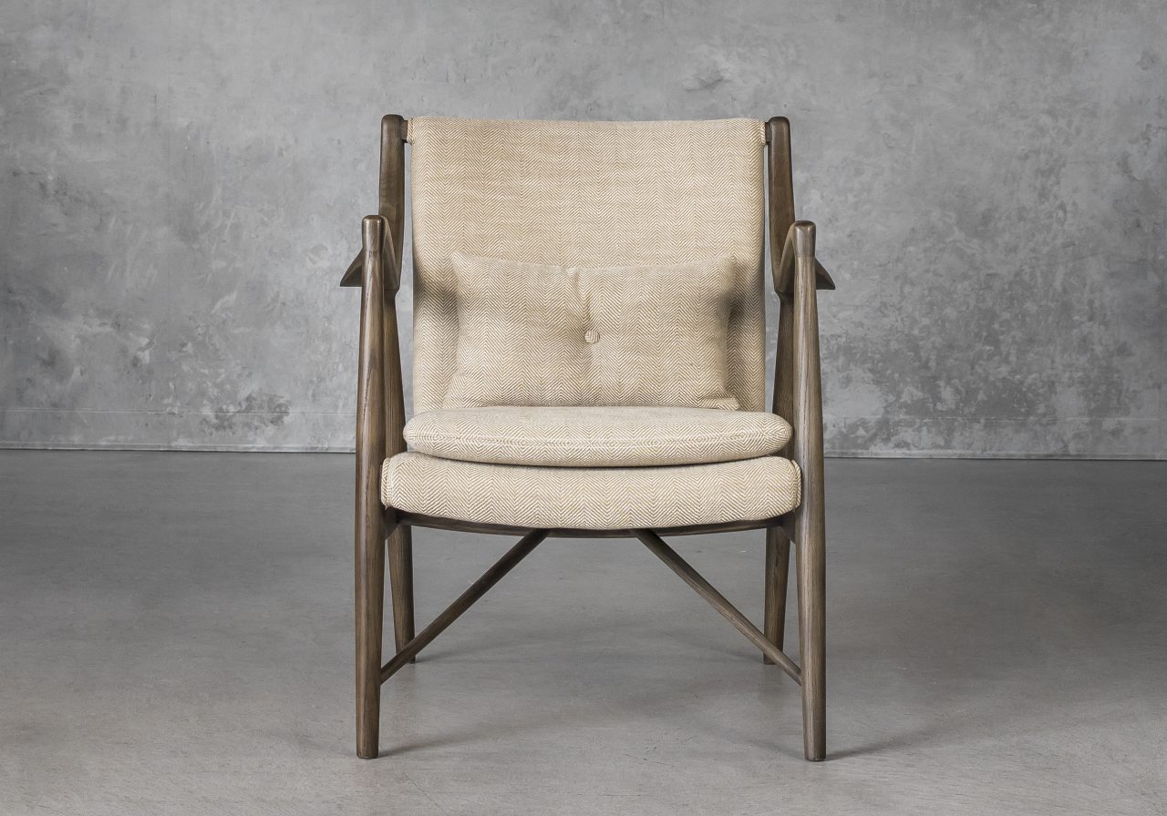 Silvia Chair in Herringbone Fabric, Front