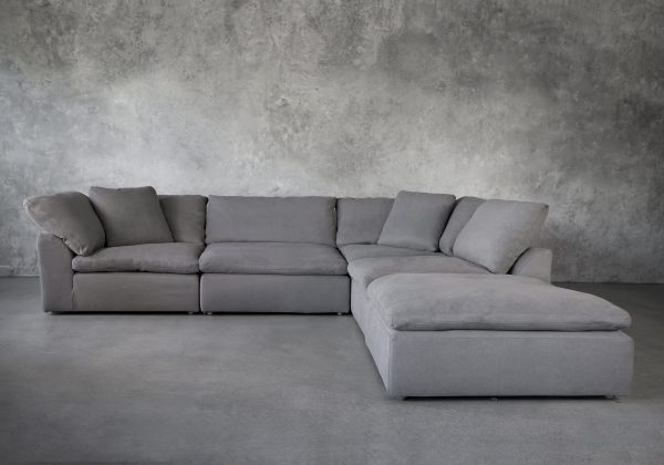 Tofino Sectional in Slate Fabric, Front