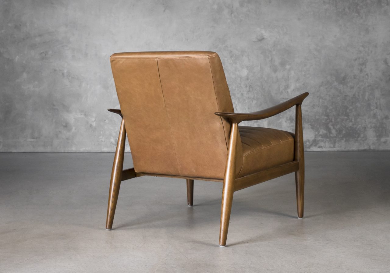 Trevor Chair in Camel Leather, Back