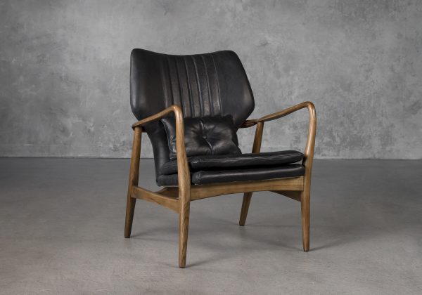 William Chair in Black Leather, Angle William Chair in Black Leather, Angle