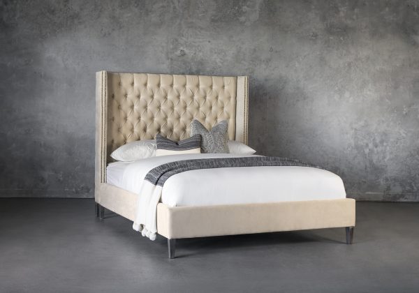Albert Bed in Beige, Angle Albert Bed in Beige, Angle