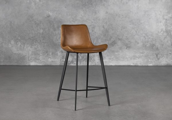 Hype Counter Stool in Vintage Light Brown, Angle
