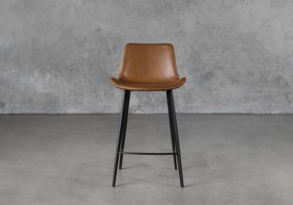 Hype Counter Stool in Vintage Light Brown, Front