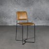 Kian Counter Stool in Cognac, Angle