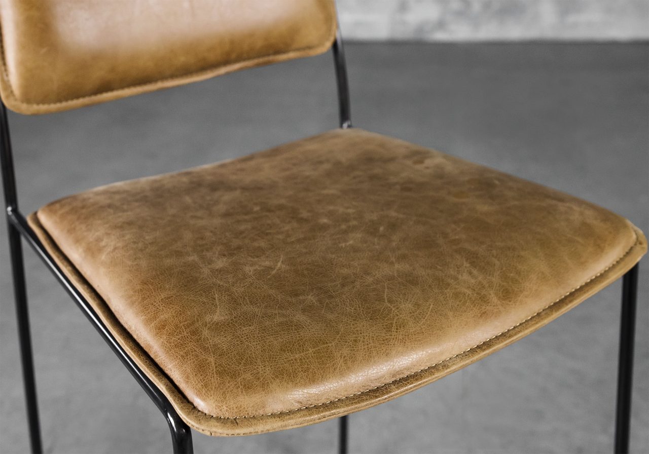 Kian Counter Stool in Cognac, Close Up