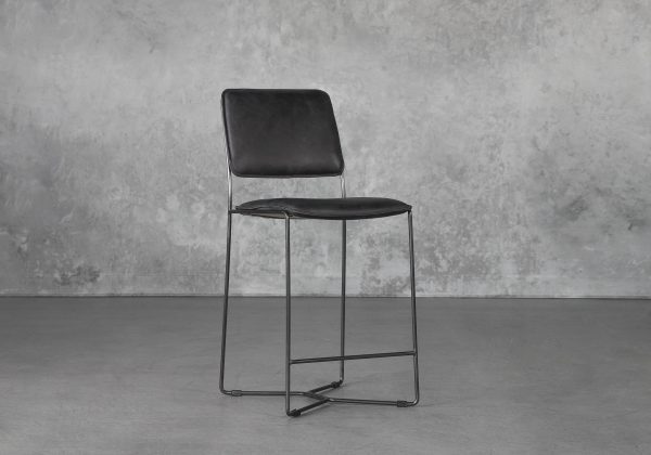 Kian Counter Stool in Ebony, Angle