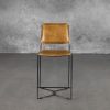 Kian Counter Stool in Cognac, Front