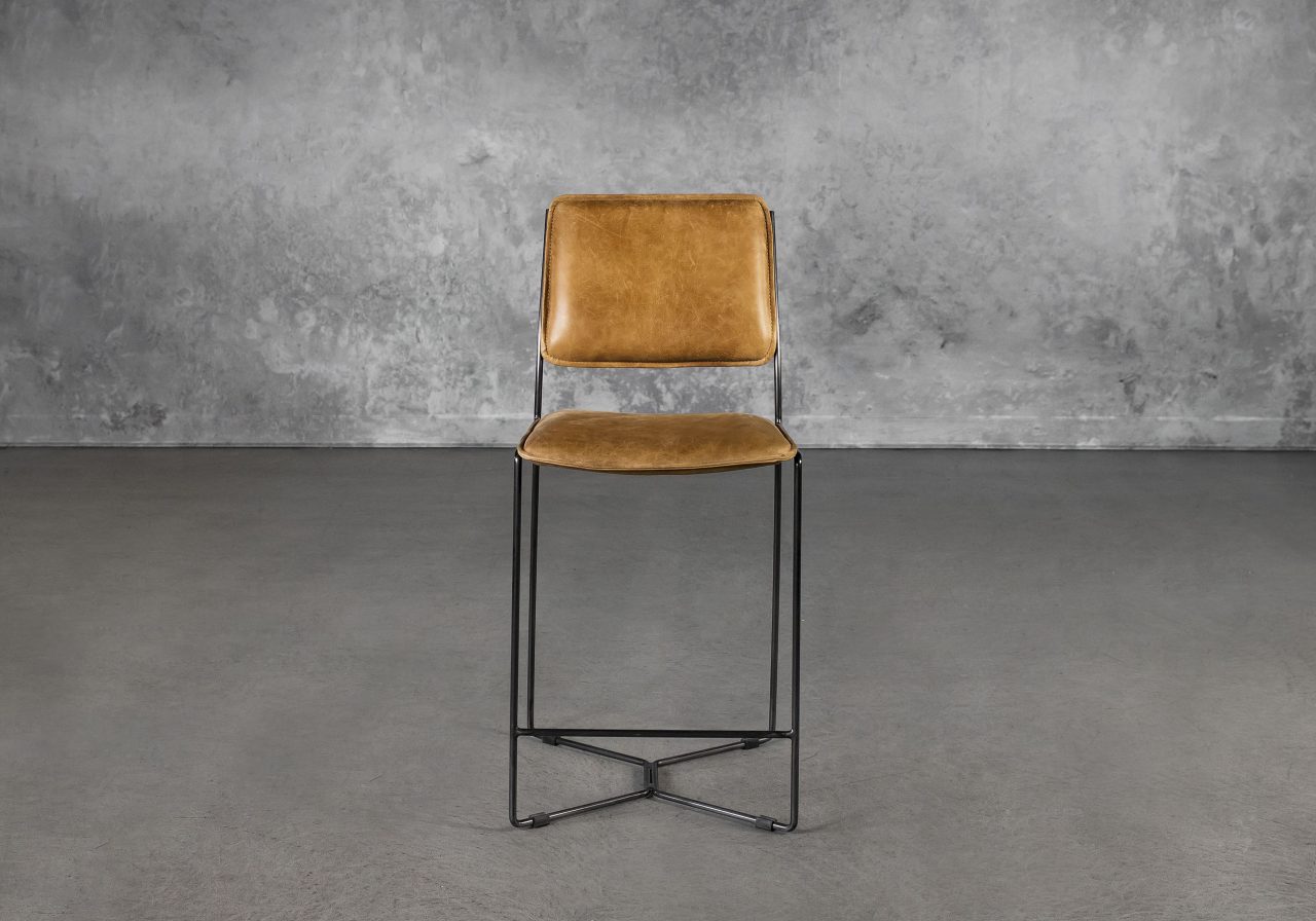 Kian Counter Stool in Cognac, Front