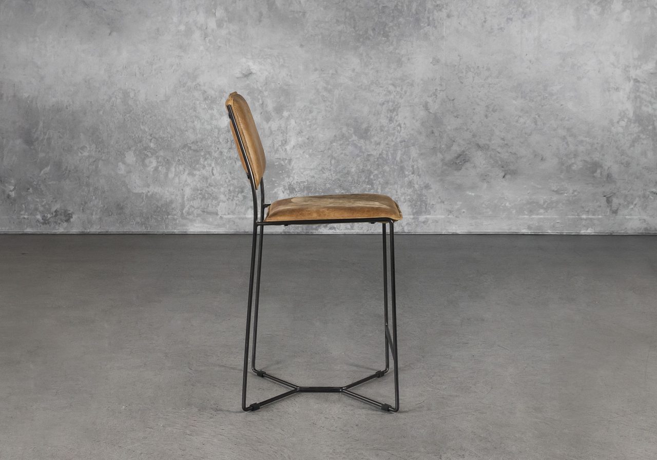 Kian Counter Stool in Cognac, Side