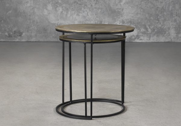 Latina End Table in Brass, Front