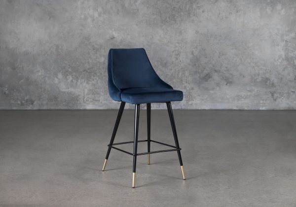 Norman Counter Stool in Navy, Angle