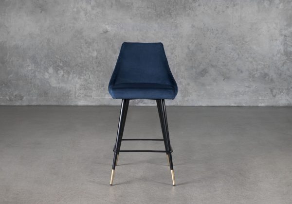 Norman Counter Stool in Navy, Front