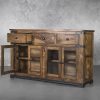 Parota Sideboard, Angle, Doors Open